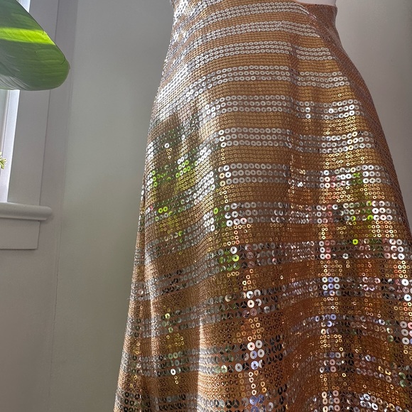 Faviana Couture Gold Sequins Cocktail Dress- Size 2 - Picture 5 of 8